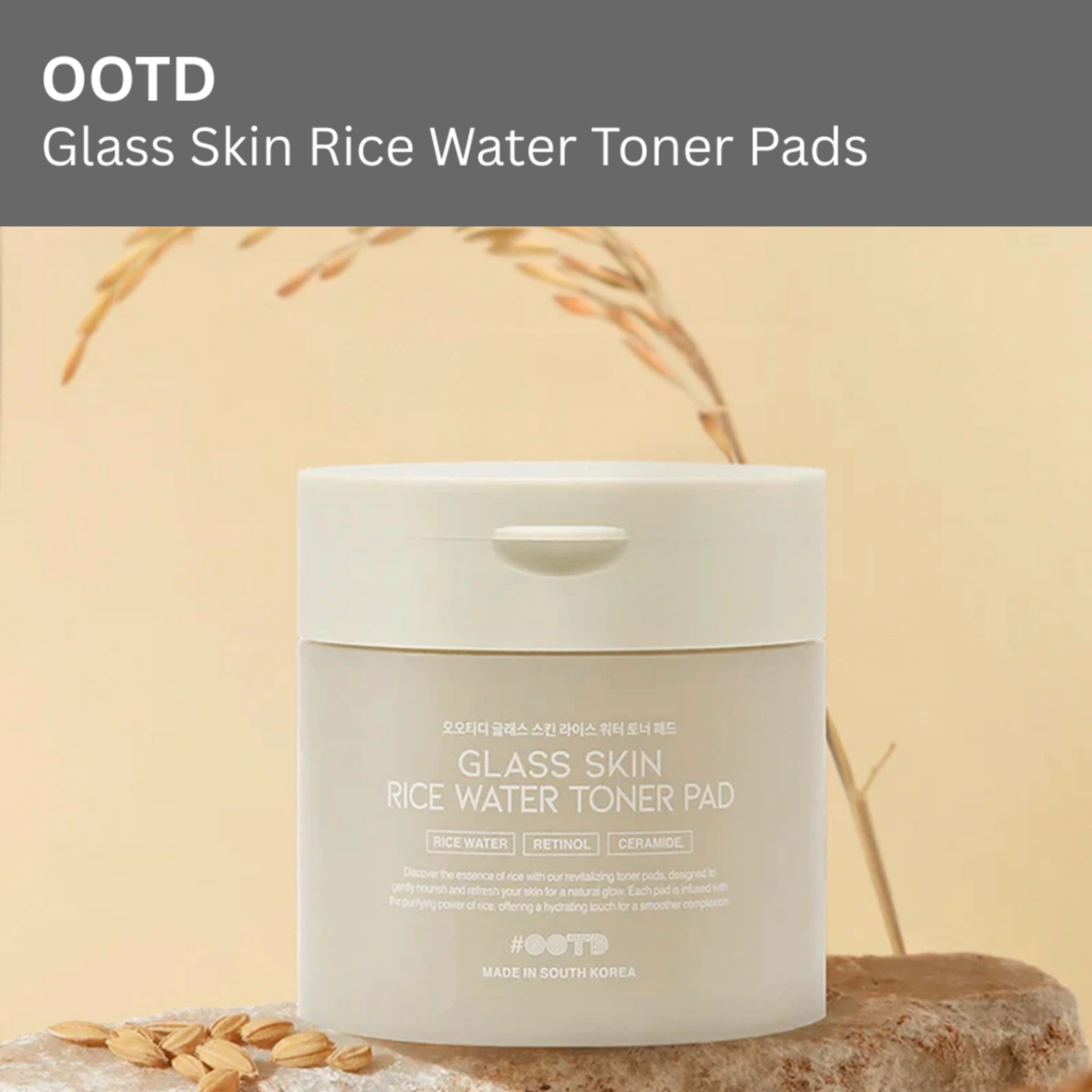 OOTD Glass Skin Rice Water Toner Pads